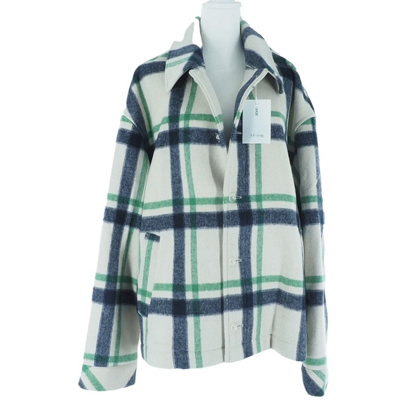 ASOS Men's WHITE Wool Mix Coat in Check - Picture 4 of 9